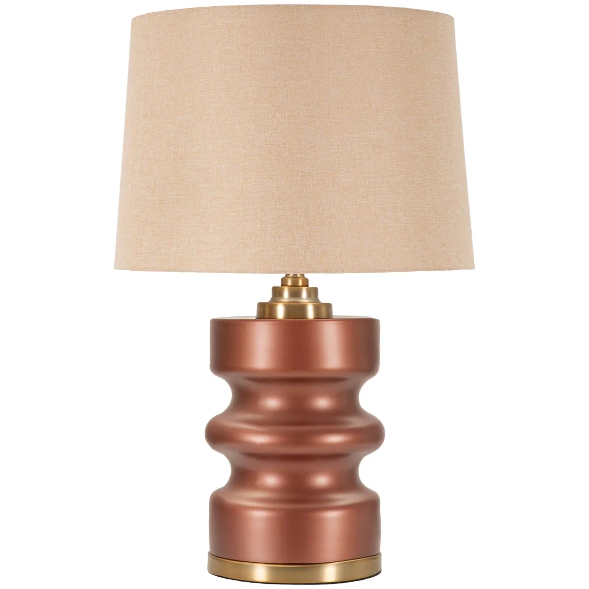 Lampade Da Tavolo > Dmora Lampada da Tavolo Rosa Marrone Necessaria 1 Lampadina Attacco e27, Paralume - Uig Marrone, Rosa