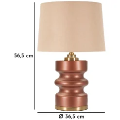 Lampade Da Tavolo > Dmora Lampada da Tavolo Rosa Marrone Necessaria 1 Lampadina Attacco e27, Paralume - Uig Marrone, Rosa