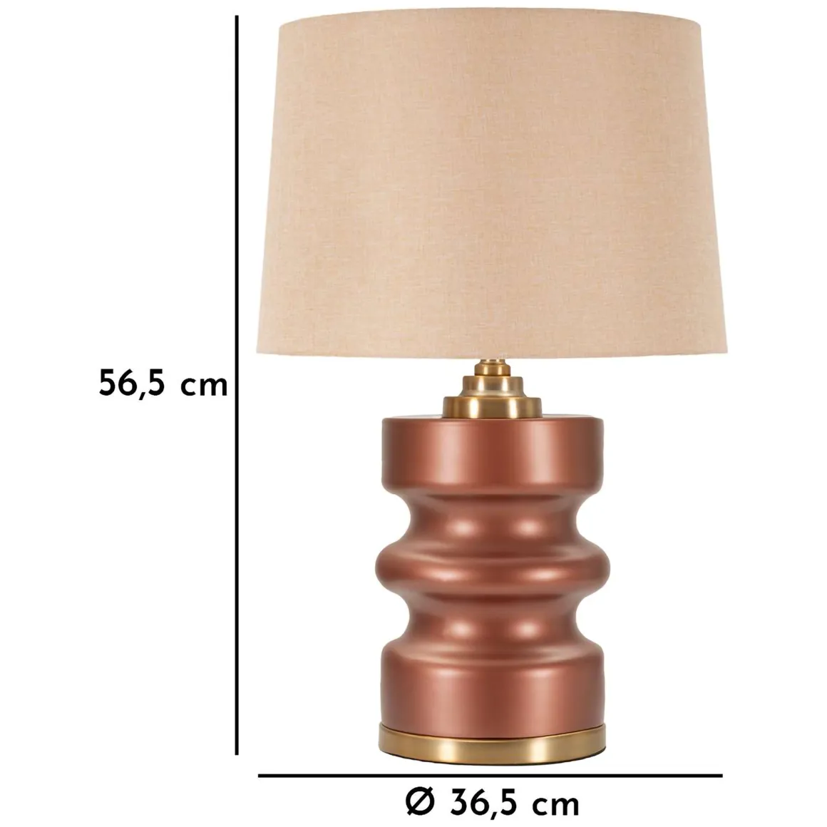 Lampade Da Tavolo > Dmora Lampada da Tavolo Rosa Marrone Necessaria 1 Lampadina Attacco e27, Paralume - Uig Marrone, Rosa
