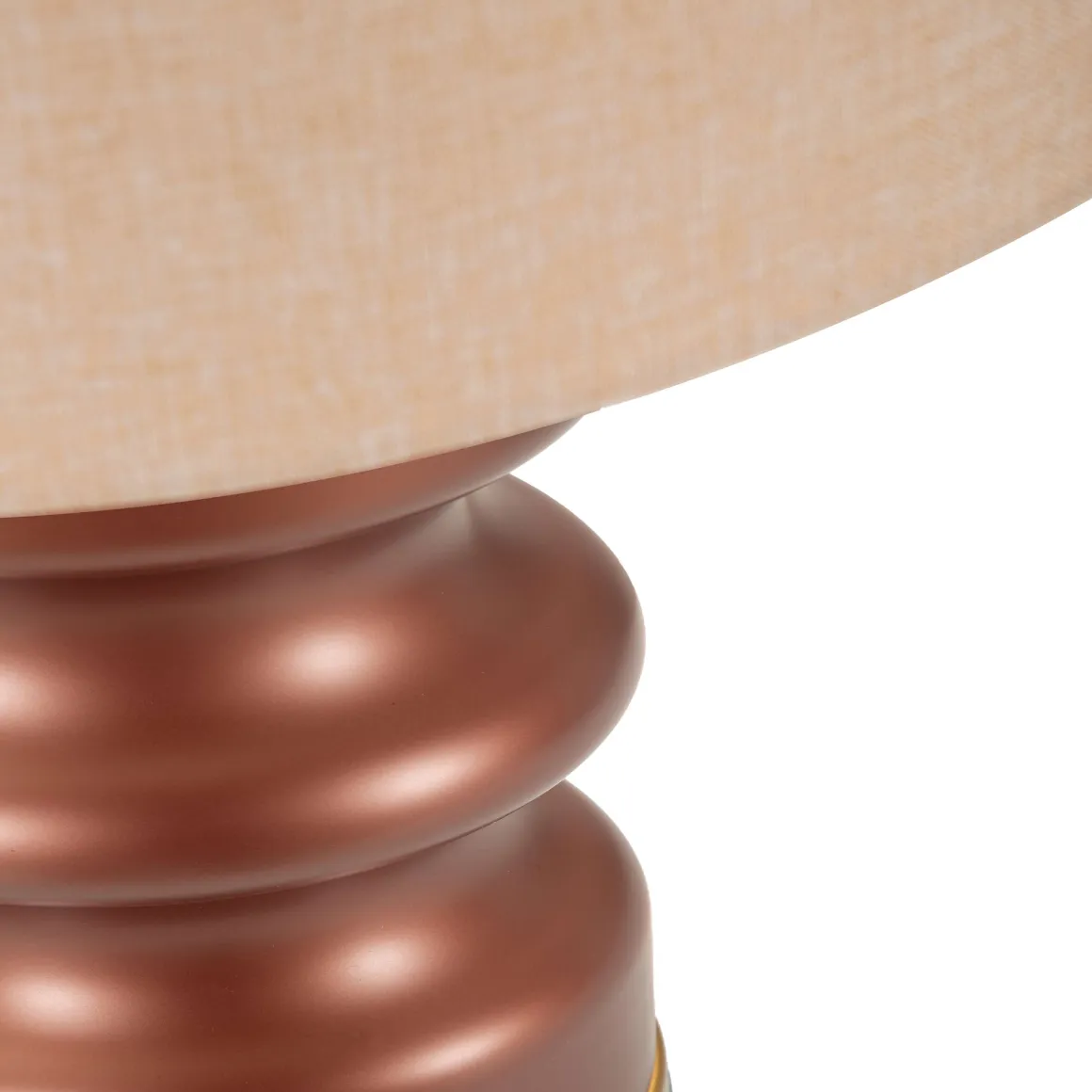 Lampade Da Tavolo > Dmora Lampada da Tavolo Rosa Marrone Necessaria 1 Lampadina Attacco e27, Paralume - Uig Marrone, Rosa