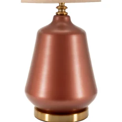 Lampade Da Tavolo > Dmora Lampada da Tavolo Rosa Marrone Necessaria 1 Lampadina Attacco e27, Paralume - Uig Marrone, Rosa