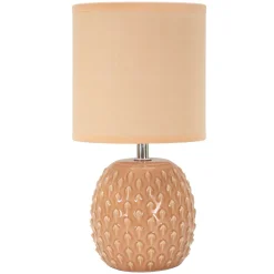 Lampada da Tavolo Rosa Necessaria 1 Lampadina Attacco e14, Paralume - Ketchi