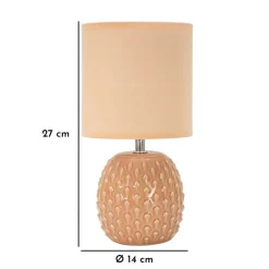 Lampada da Tavolo Rosa Necessaria 1 Lampadina Attacco e14, Paralume - Ketchi
