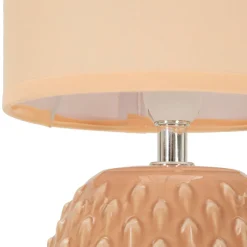 Lampada da Tavolo Rosa Necessaria 1 Lampadina Attacco e14, Paralume - Ketchi