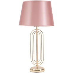 Lampade Da Tavolo > Dmora Lampada da Tavolo Rosa oro Necessaria 1 Lampadina Paralume, Attacco e27 - Khajur Oro, Rosa