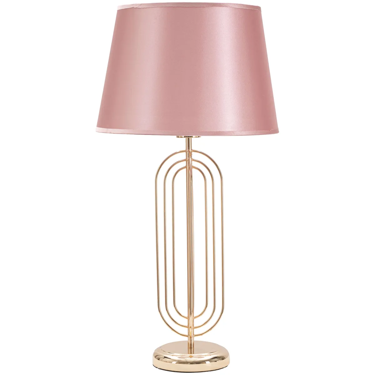 Lampade Da Tavolo > Dmora Lampada da Tavolo Rosa oro Necessaria 1 Lampadina Paralume, Attacco e27 - Khajur Oro, Rosa