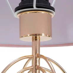 Lampade Da Tavolo > Dmora Lampada da Tavolo Rosa oro Necessaria 1 Lampadina Paralume, Attacco e27 - Khajur Oro, Rosa