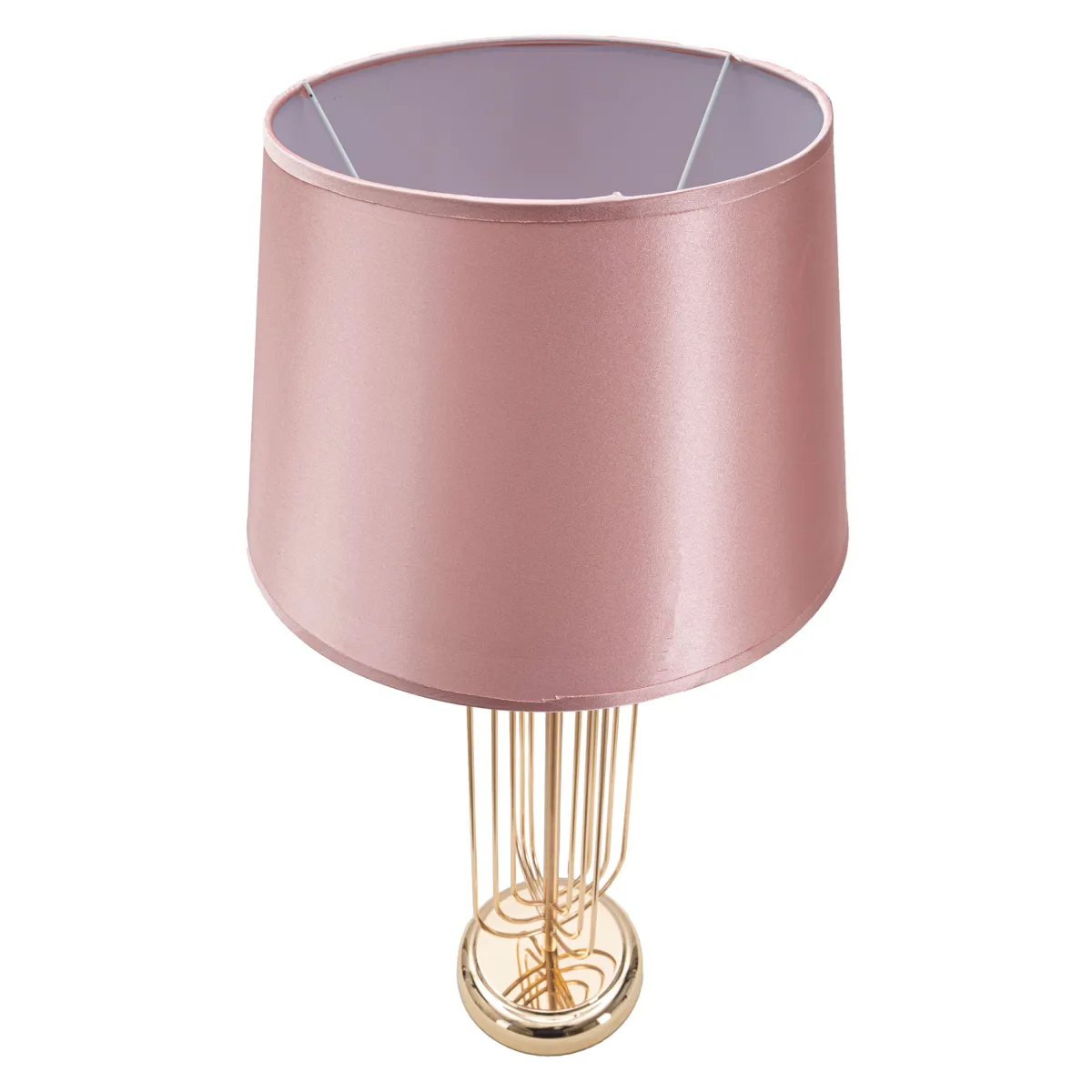 Lampade Da Tavolo > Dmora Lampada da Tavolo Rosa oro Necessaria 1 Lampadina Paralume, Attacco e27 - Khajur Oro, Rosa