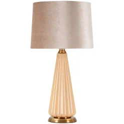 Lampade Da Tavolo > Dmora Lampada da Tavolo Rosa Perlato Bronzo Perlato Necessaria 1 Lampadina Paralume, Attacco e27 - Portre Bronzo Perlato, Rosa Perlato