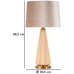 Lampade Da Tavolo > Dmora Lampada da Tavolo Rosa Perlato Bronzo Perlato Necessaria 1 Lampadina Paralume, Attacco e27 - Portre Bronzo Perlato, Rosa Perlato