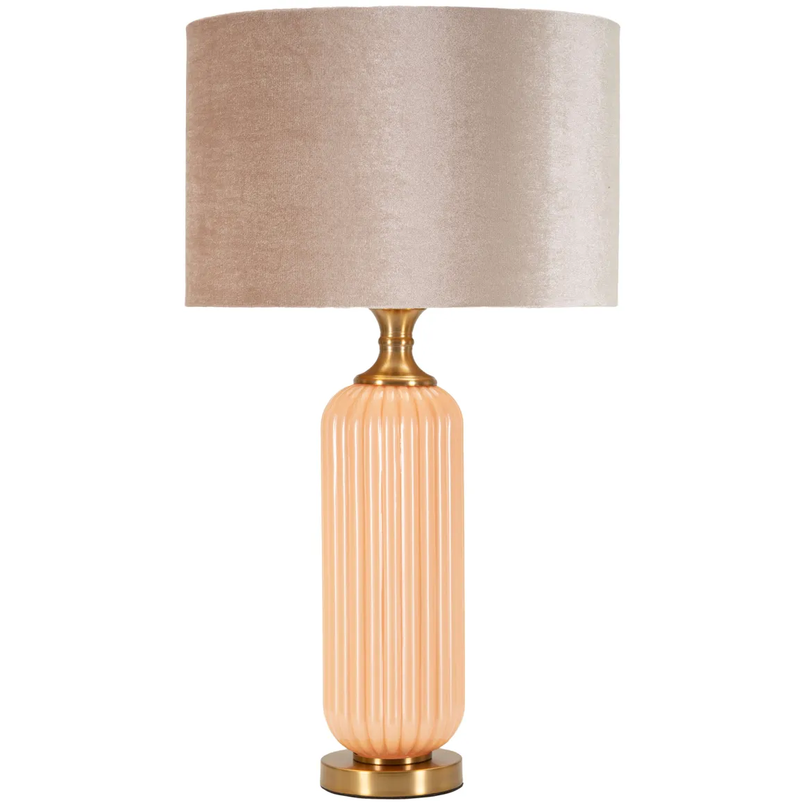 Lampada da Tavolo Rosa Perlato Rosa Salmone Necessaria 1 Lampadina Paralume, Attacco e27 - Fapa