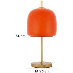 Lampada da Tavolo Rosso oro Necessaria 1 Lampadina Attacco e27, Paralume - Ptuj