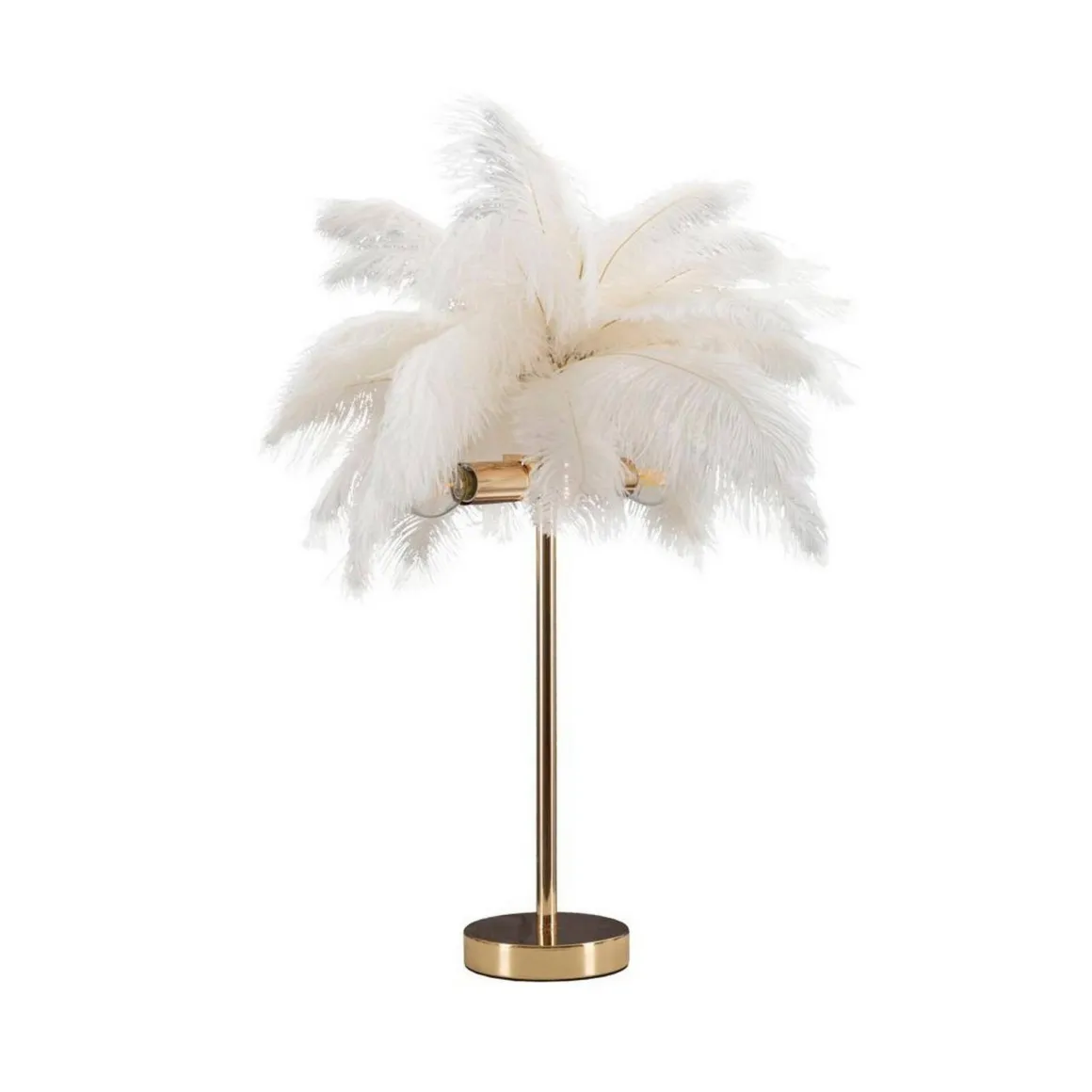 Lampada da tavolo Sinopia, Bianco e Oro, 40x40 h55 cm