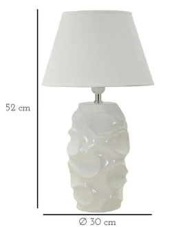 Lampada da tavolo Stencil, Bianco, 30x30 h52 cm