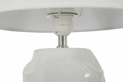 Lampada da tavolo Stencil, Bianco, 30x30 h52 cm