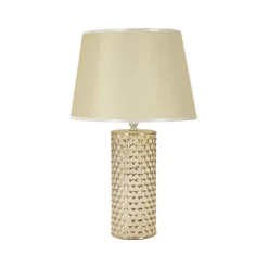 Lampada da tavolo Supreme, Bianco e Oro, 30x30 h48 cm