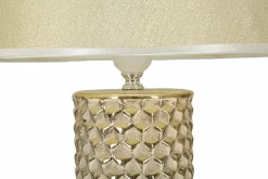 Lampada da tavolo Supreme, Bianco e Oro, 30x30 h48 cm