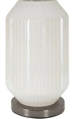 Lampada da tavolo Vidardo, 38x38 h65 cm, Bianco e Grigio