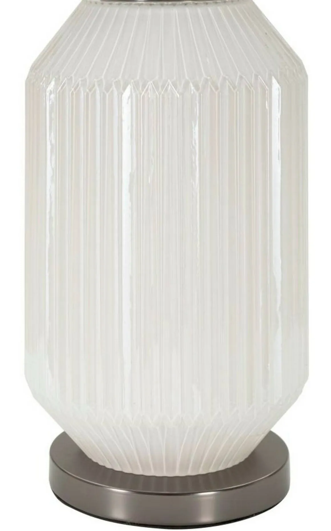 Lampada da tavolo Vidardo, 38x38 h65 cm, Bianco e Grigio