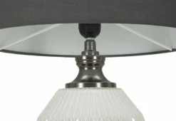 Lampada da tavolo Vidardo, 38x38 h65 cm, Bianco e Grigio