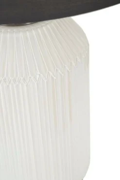 Lampada da tavolo Vidardo, 38x38 h65 cm, Bianco e Grigio
