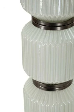 Lampade Da Terra > Dmora Lampada da terra Andevenno, 43x43 h163 cm, Bianco e Grigio Nero, Grigio