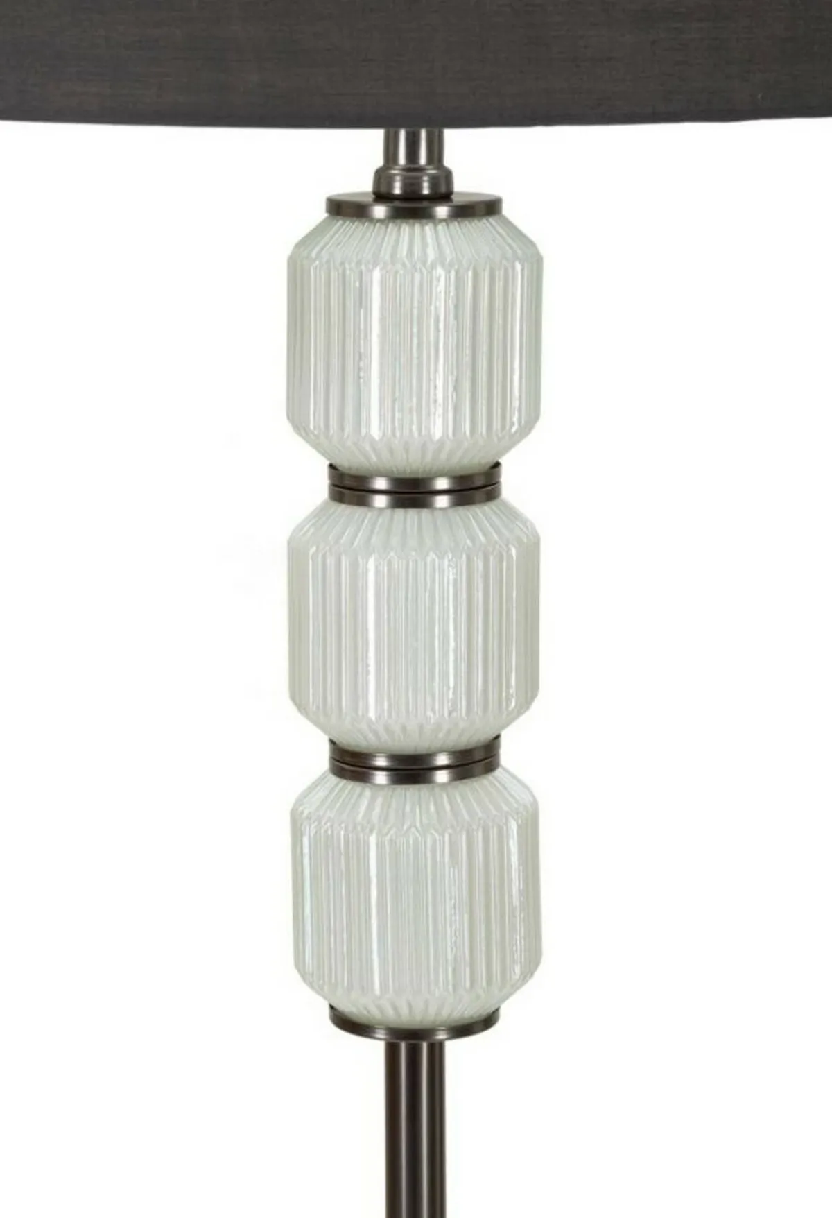 Lampade Da Terra > Dmora Lampada da terra Andevenno, 43x43 h163 cm, Bianco e Grigio Nero, Grigio