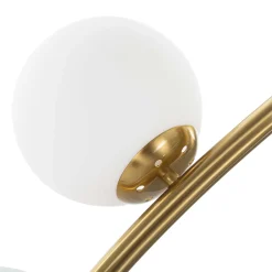 Lampade Da Terra > Dmora Lampada da Terra Bianco Marmo oro Necessarie 6 Lampadine Attacco e14, Interruttore Pedaliera - Bale Oro, Bianco Marmo