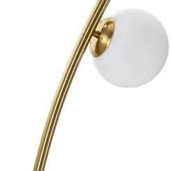 Lampade Da Terra > Dmora Lampada da Terra Bianco Marmo oro Necessarie 6 Lampadine Attacco e14, Interruttore Pedaliera - Bale Oro, Bianco Marmo