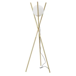 Lampada da Terra Bianco oro Necessaria 1 Lampadina Attacco e27, Interruttore Pedaliera - Douz