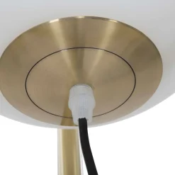 Lampade Da Terra > Dmora Lampada da Terra Bianco oro Necessaria 1 Lampadina Attacco e27, Interruttore Pedaliera - Fami Oro, Bianco