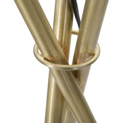 Lampade Da Terra > Dmora Lampada da Terra Bianco oro Necessaria 1 Lampadina Attacco e27, Interruttore Pedaliera - Fami Oro, Bianco
