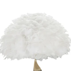 Lampade Da Terra > Dmora Lampada da Terra Bianco oro Necessarie 3 Lampadine Attacco e14, Interruttore Pedaliera - Kisoro Oro, Bianco