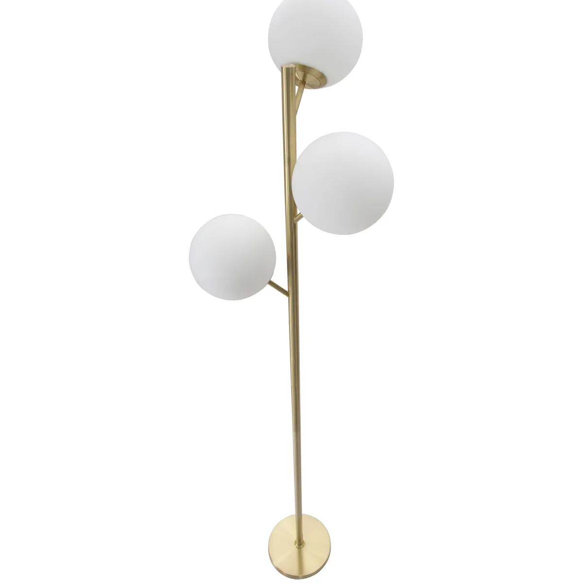 Lampade Da Terra > Dmora Lampada da Terra Bianco oro Necessarie 3 Lampadine Attacco e14, Interruttore Pedaliera - Kisoro Oro, Bianco