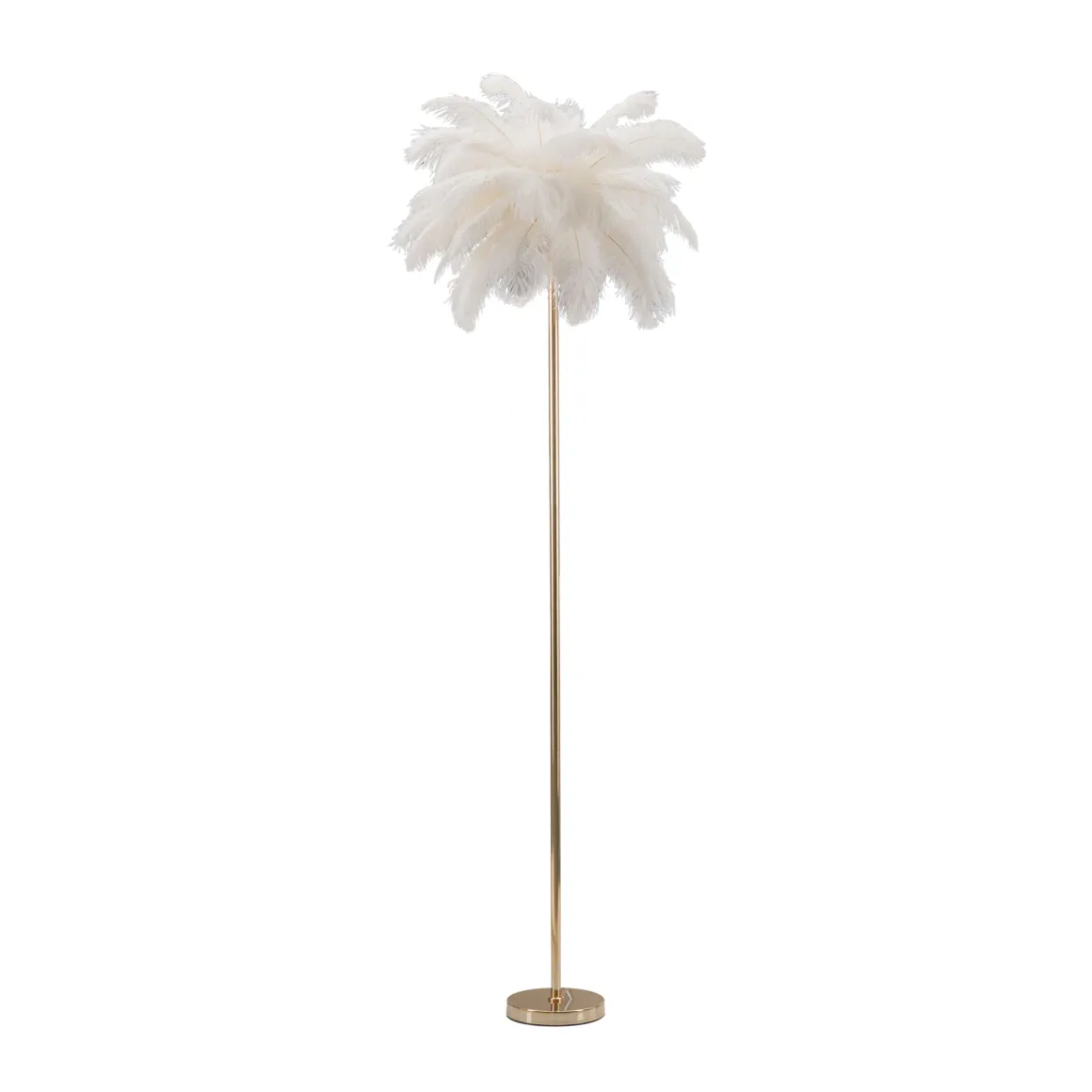 Lampada da Terra Bianco oro Necessarie 3 Lampadine Attacco e14, Paralume - Bakamo