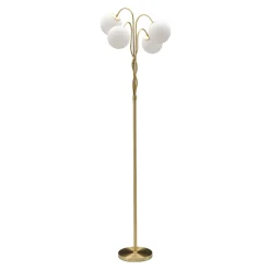Lampada da Terra Bianco oro Necessarie 4 Lampadine Attacco e14, Interruttore Pedaliera - Famani