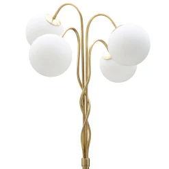 Lampada da Terra Bianco oro Necessarie 4 Lampadine Attacco e14, Interruttore Pedaliera - Famani