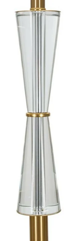 Lampada da terra Craquelure, 40x40 h153 cm, Bianco e Oro