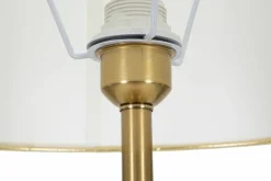 Lampade Da Terra > Dmora Lampada da terra Grisaille, 41x41 h160 cm, Bianco e Oro Oro, Bianco