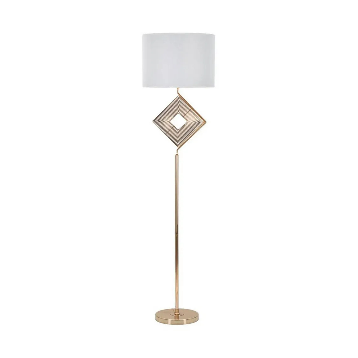 Lampada da terra Inchiostro, 40x40 h161 cm, Bianco e Oro