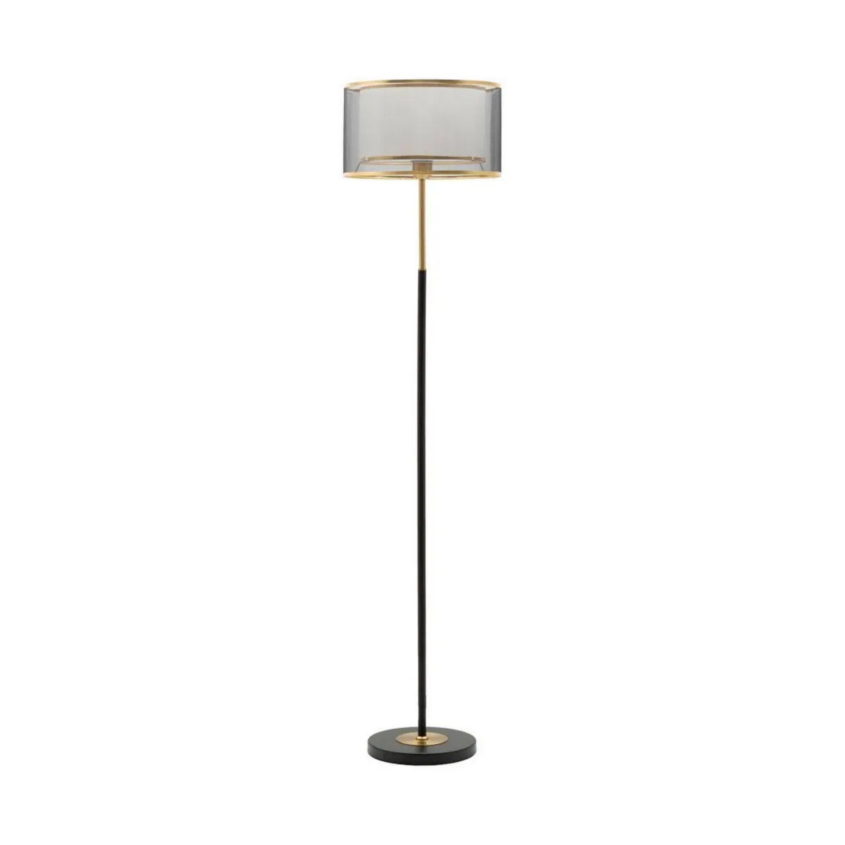 Lampade Da Terra > Dmora Lampada da terra Marouflage, 35x35 h153 cm, Nero e Oro Oro, Nero