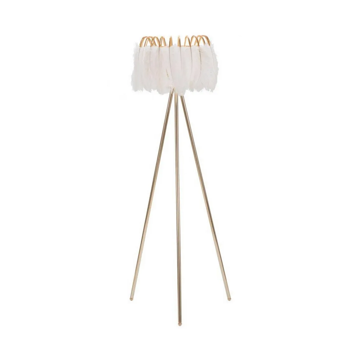 Lampada da terra Millefleur, 46x46 h147 cm, Bianco e Oro