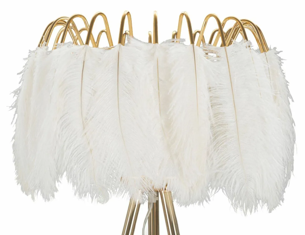 Lampada da terra Millefleur, 46x46 h147 cm, Bianco e Oro