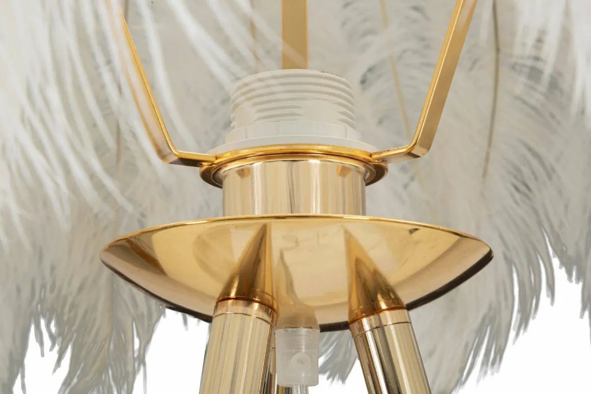 Lampada da terra Millefleur, 46x46 h147 cm, Bianco e Oro