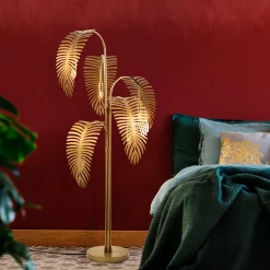Lampada da Terra oro Attacco e 14 max 40 w Paralume, Interruttore Connessione Diretta - Tifernina
