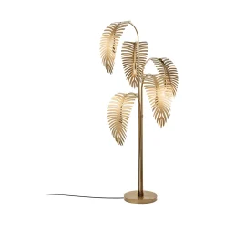 Lampada da Terra oro Attacco e 14 max 40 w Paralume, Interruttore Connessione Diretta - Tifernina