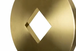Lampade Da Terra > Dmora Lampada da terra Telero, 40x40 h151 cm, Bianco e Oro Oro, Bianco