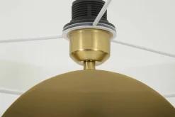 Lampade Da Terra > Dmora Lampada da terra Telero, 40x40 h151 cm, Bianco e Oro Oro, Bianco