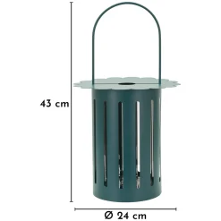 Oggettistica > Dmora Lanterna Finitura Effetto Satinato Materiale Struttura in Vetro, Sfumatura Colore Struttura Ottanio - Garama Verde Ottanio