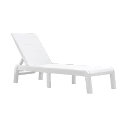 Sdraio > Dmora Lettino da giardino schienale regolabile 187x58cm - Shawinigan Bianco